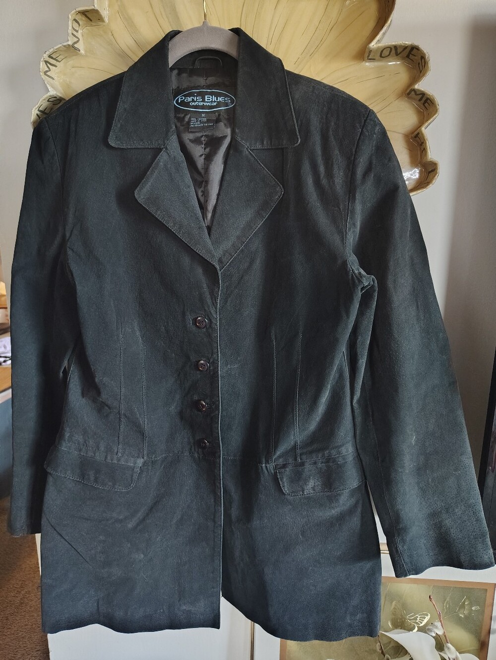 Paris Blues Outerwear Leather Suede Jacket Vintage Y2K Fashion Women's Black M
